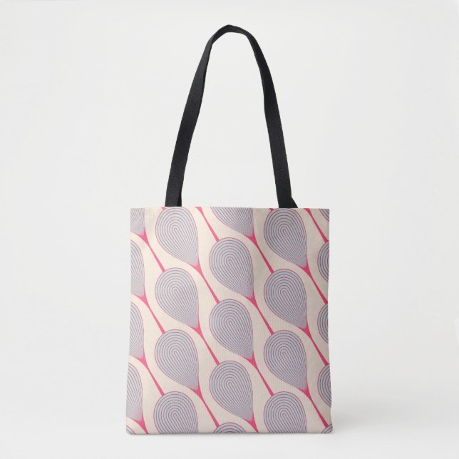 Tote Bag abstrait sans soudure avec brides de fleurs stylis (Devant)
