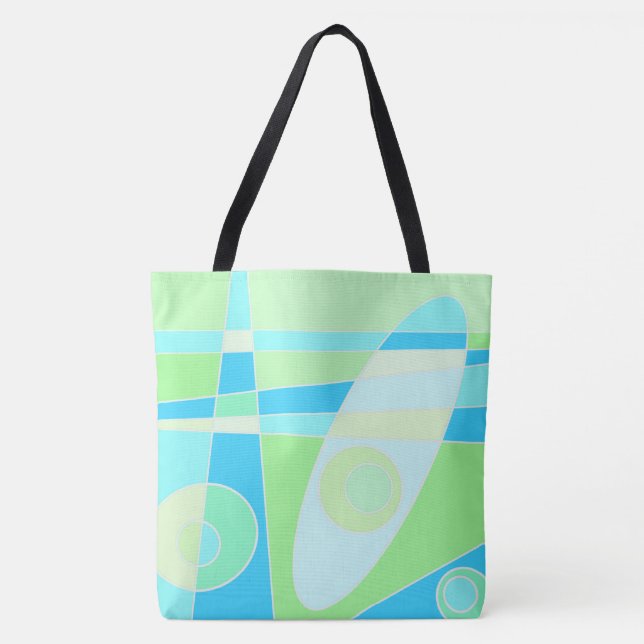 Tote Bag Abstrait surf Pastel Blue Green (Devant)