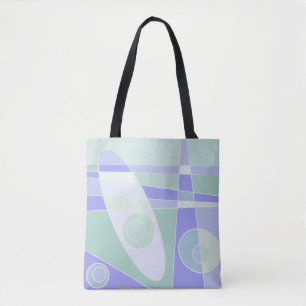 Tote Bag Abstrait Surf Pastel Purple Green