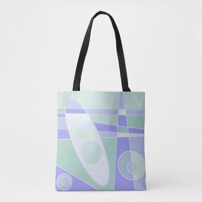 Tote Bag Abstrait Surf Pastel Purple Green (Devant)