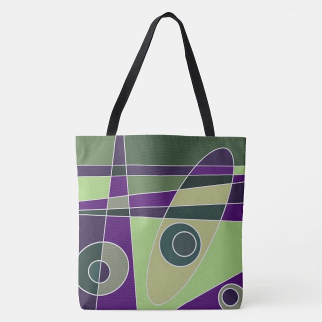 Tote Bag Abstrait surf vert pourpre (Devant)