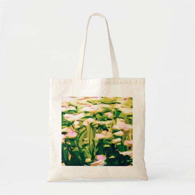 Tote Bag Abstrait tableau de fleurs roses fourre-tout (Devant)