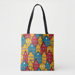 Tote Bag Abstrait urbain : motif urbain vintage