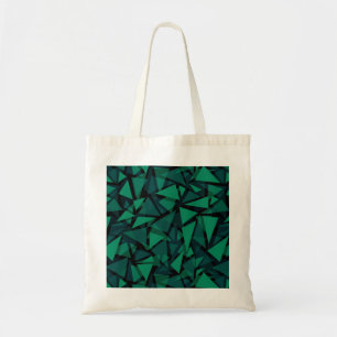 Tote Bag Abstrait vert émeraude polygonale motif jeter pil