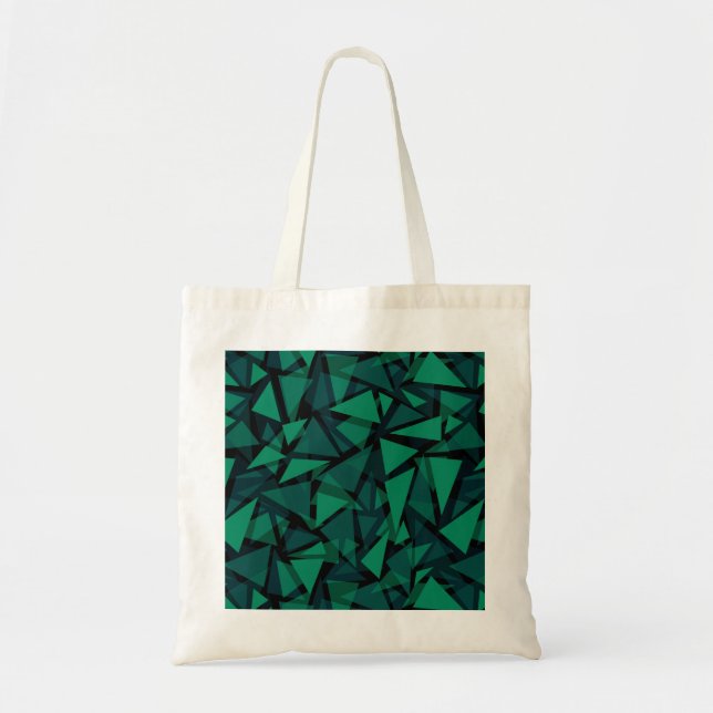 Tote Bag Abstrait vert émeraude polygonale motif jeter pil (Devant)