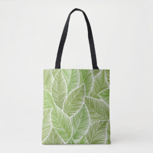 Tote Bag Abstrait vert fleuri, arrière - plan sans soudure.