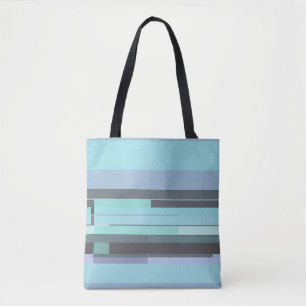 Tote Bag Abstrait violet, vert et turquoise