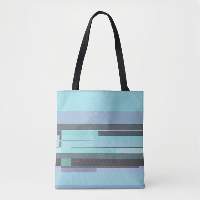 Tote Bag Abstrait violet, vert et turquoise (Devant)