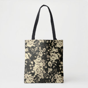 Tote Bag Abstraite texture de verre brillant fleuri vintage