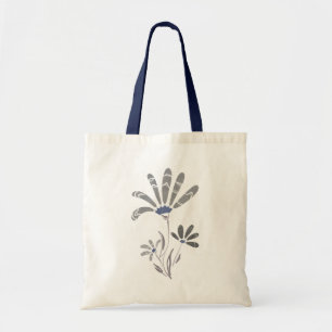 Tote Bag Abstraites Fleurs psychédéliques en niveaux de gri