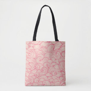 Tote Bag Abstraits coups ondulés, motif vintage.