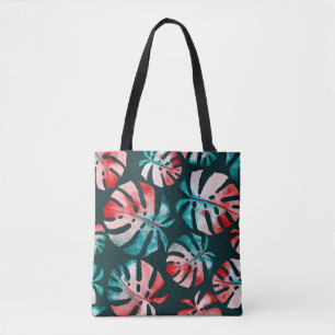 Tote Bag Abstraits Feuilles tropicaux, Aquarelle Lumineuse.