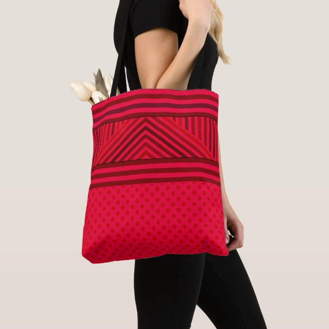 Tote Bag Abstraits pois rayés à rayures  (De près)