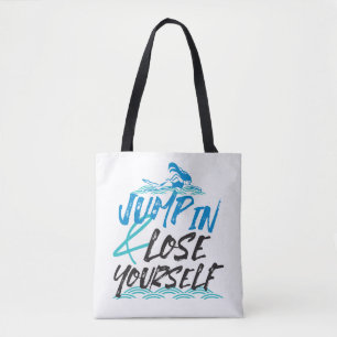 Tote Bag Accédez et perdez-vous, Citations de natation Con