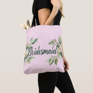 Tote Bag Accent de jardin feuille verte demoiselle d'honneu