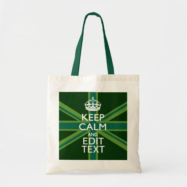Tote Bag Accent Green Reste Calme Et Votre Texte Union Jack (Devant)