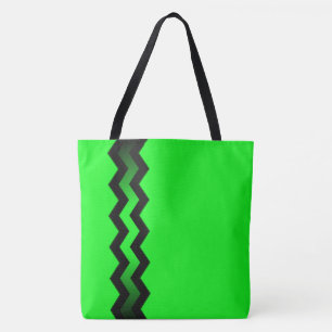 Tote Bag Accent vert et noir sur vert clair