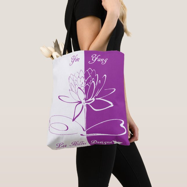 Tote Bag Accents de logo Lee Hiller Blanc Violet (De près)