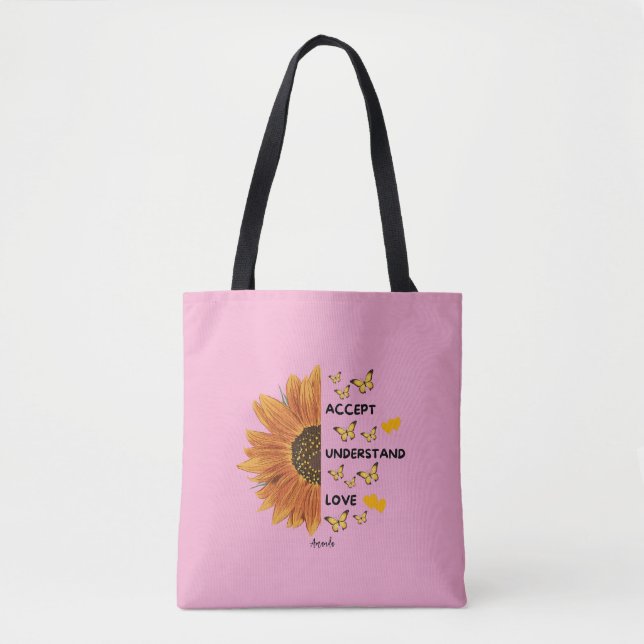 Tote Bag Accepter Comprendre Les Citations D'Amour Nom Pers (Devant)
