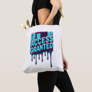 Tote Bag Accès Autorisé   Graphisme de Disquette de Hacker 