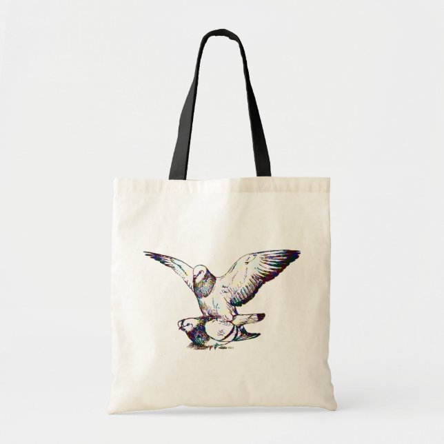 Tote Bag Accouplement de pigeons (Devant)