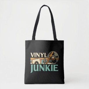 Tote Bag Accro au vinyle LP Disques Platine de DJ Musique à