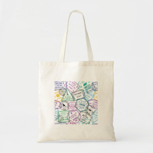 Tote Bag Accro aux Tampons de Passeport Voyageur Rétro du M
