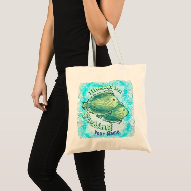 Tote Bag Accroché À La Pêche (Devant (produit))