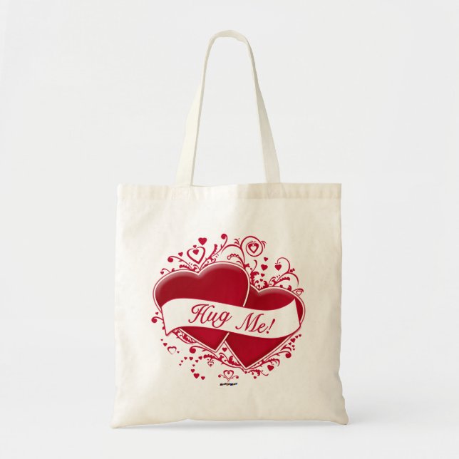 Tote Bag Accroche-Moi ! Cœurs rouges (Devant)