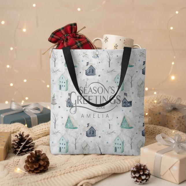 Tote Bag Accueil confortable Noël Turquoise ID985 (Créateur téléchargé)