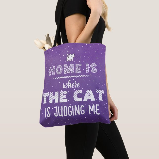 Tote Bag Accueil Est Où Le Chat Me Jugé Drôle (De près)
