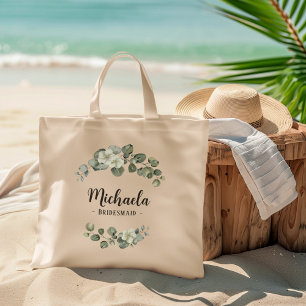 Tote Bag Accueil Eucalyptus Greenery Bridesmaid personnalis