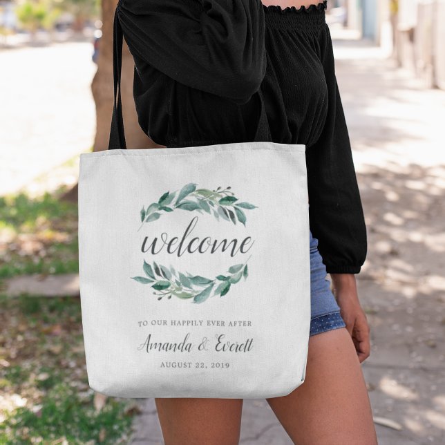 Tote Bag Accueil Mariage de Foliage abondant (Créateur téléchargé)