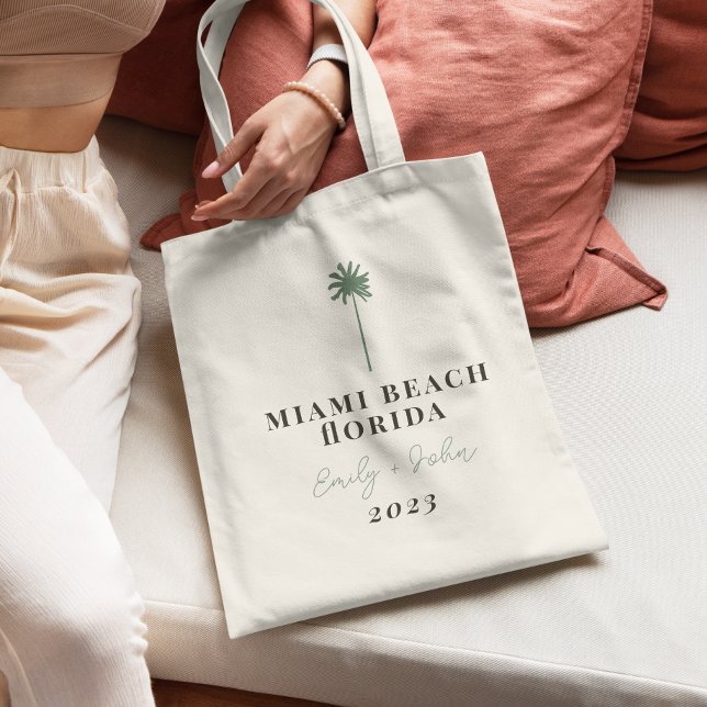 Tote Bag Accueil Mariage de Palm Tree Destination Tropique (Créateur téléchargé)