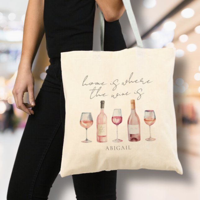 Tote Bag Accueil Où Se Trouve Le Vin (Home Is Where The Wine Is Tote Bag)