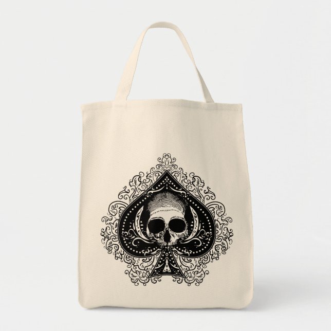 Tote Bag Ace crâne des pique (Devant)