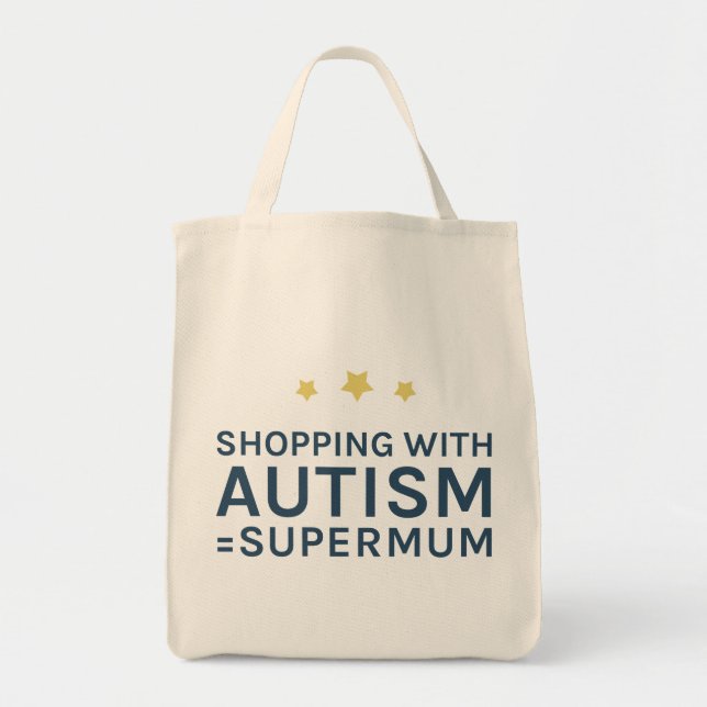Tote Bag Achat avec l'autisme Supermum Fourre-tout (Devant)