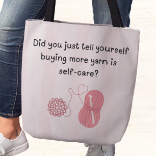 Tote Bag « Acheter du fil est un soin personnel » drôle et
