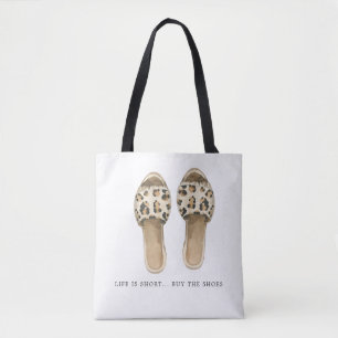 Tote Bag Acheter les chaussures   Illustration de mode aqua