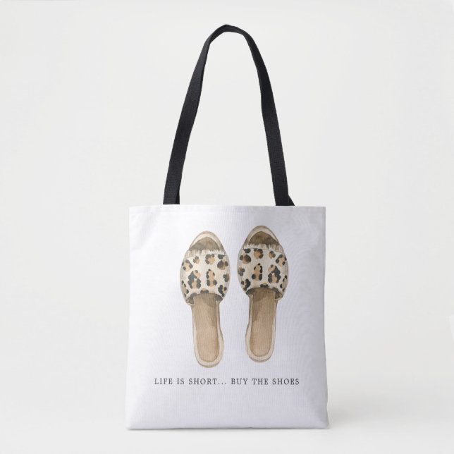 Tote Bag Acheter les chaussures | Illustration de mode aqua (Devant)