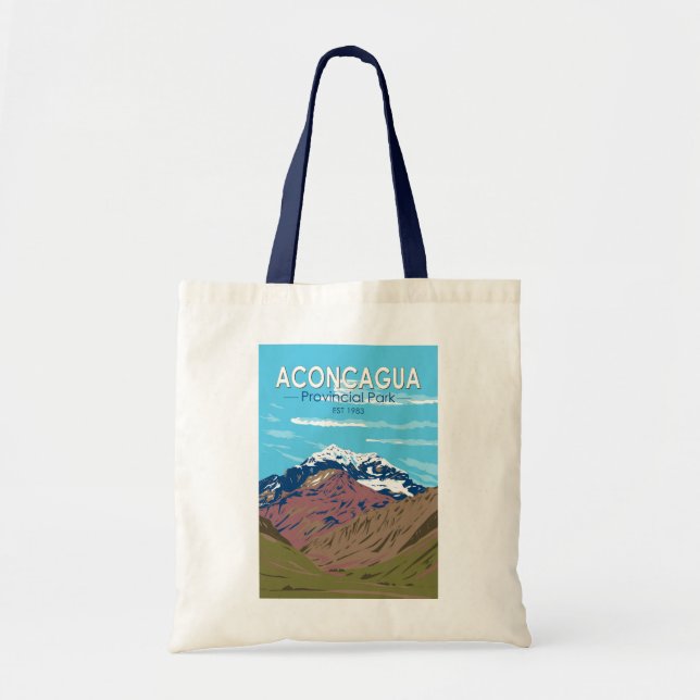 Tote Bag Aconcagua Provincial Park Argentina Voyage Vintage (Devant)