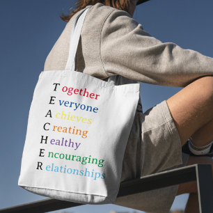 Tote Bag Acronyme de l'enseignant Fun Appréciation de l'ens