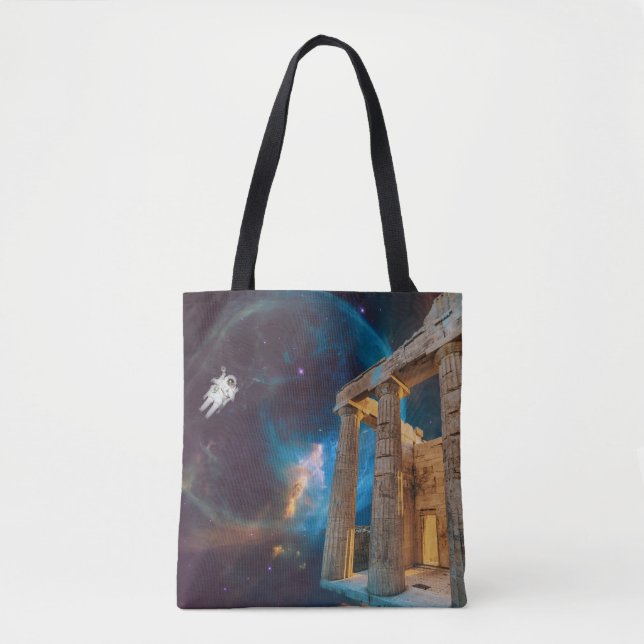 Tote Bag Acropole du Parthénon La Grèce rencontre l'espace (Devant)
