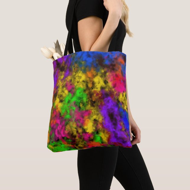 Tote Bag Acrylic Neon Colors Paint Splatter Splash Abstract (De près)