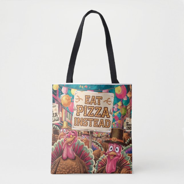 Tote Bag Action de grâce avec pizza (Devant)