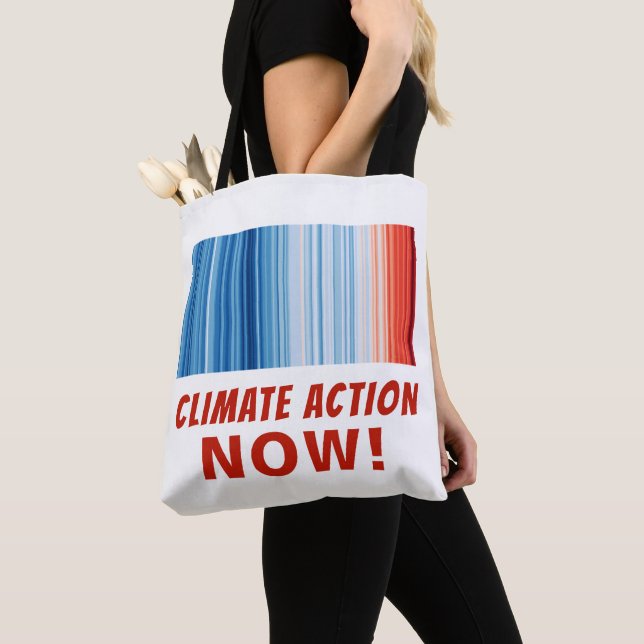 Tote Bag Action sur le changement climatique MAINTENANT ! R (De près)