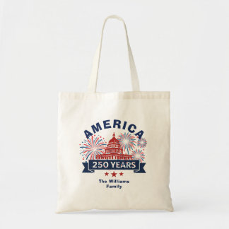Tote Bag Add Family Name America 250 White House Fireworks