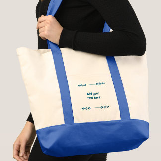 Tote Bag Add name blue text