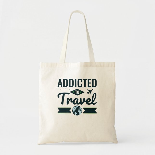 Tote Bag Addicité aux Voyageurs Touristes Voyageurs Wanderl (Devant)