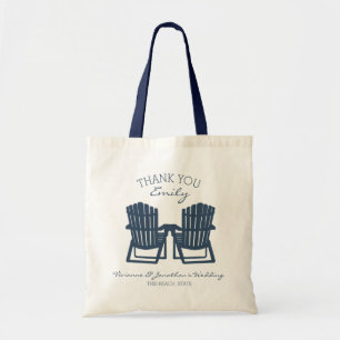 Tote Bag Adirondack Chaises bleu marine